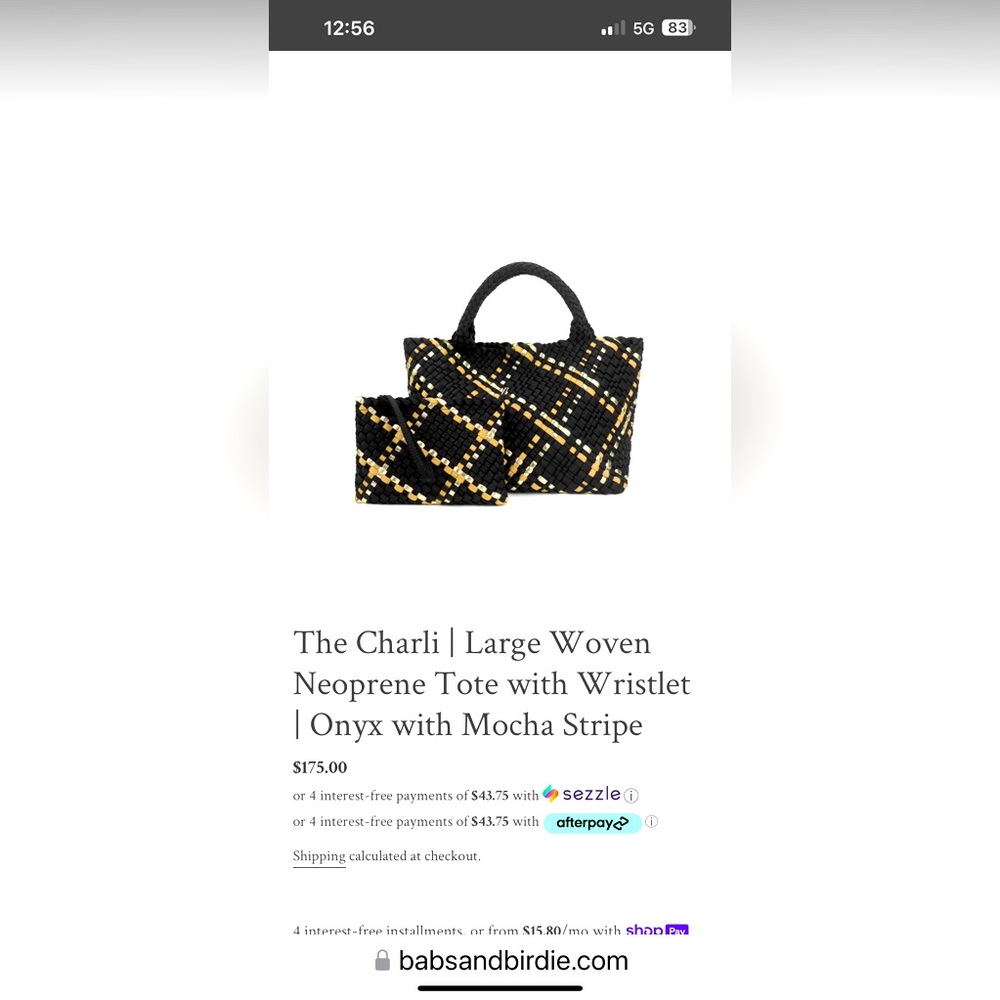 Babs & Birdi Charli Tote New with Tags